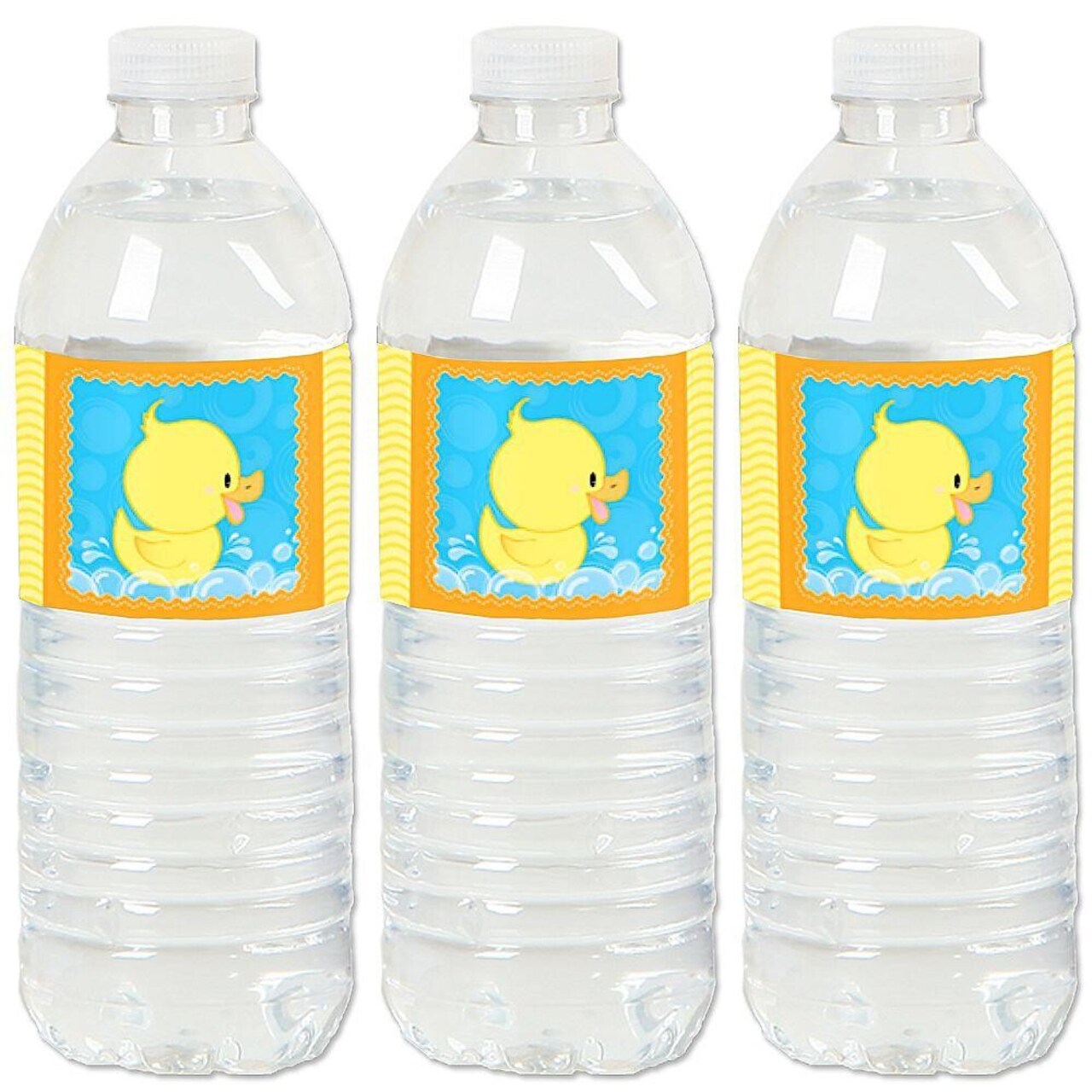 Big Dot of Happiness Ducky Duck - Baby Shower or Birthday Party Water Bottle Sticker Labels - Set of 20